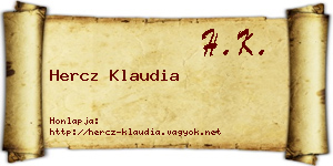 Hercz Klaudia névjegykártya